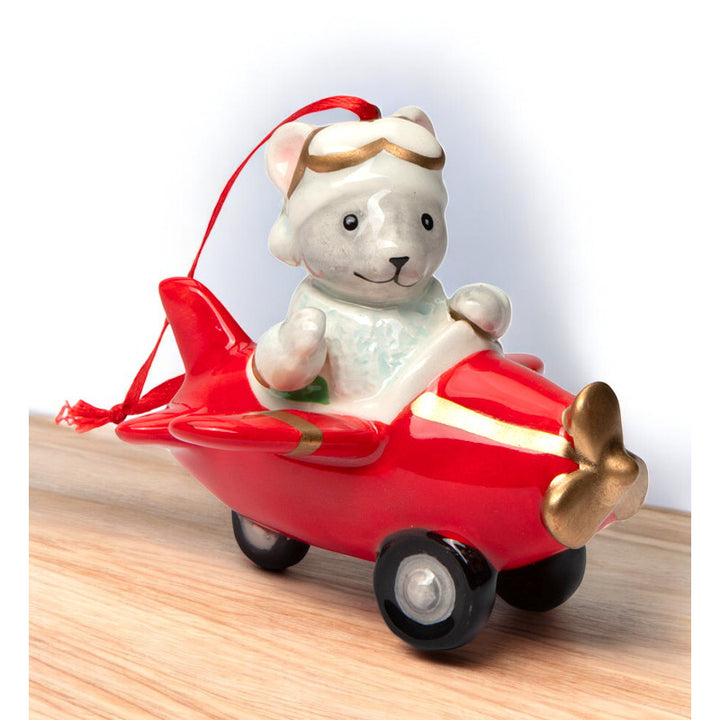 Ceramic Mouse Airplane Pilot Tree Ornament Home D cor Christmas tree D cor Image 1