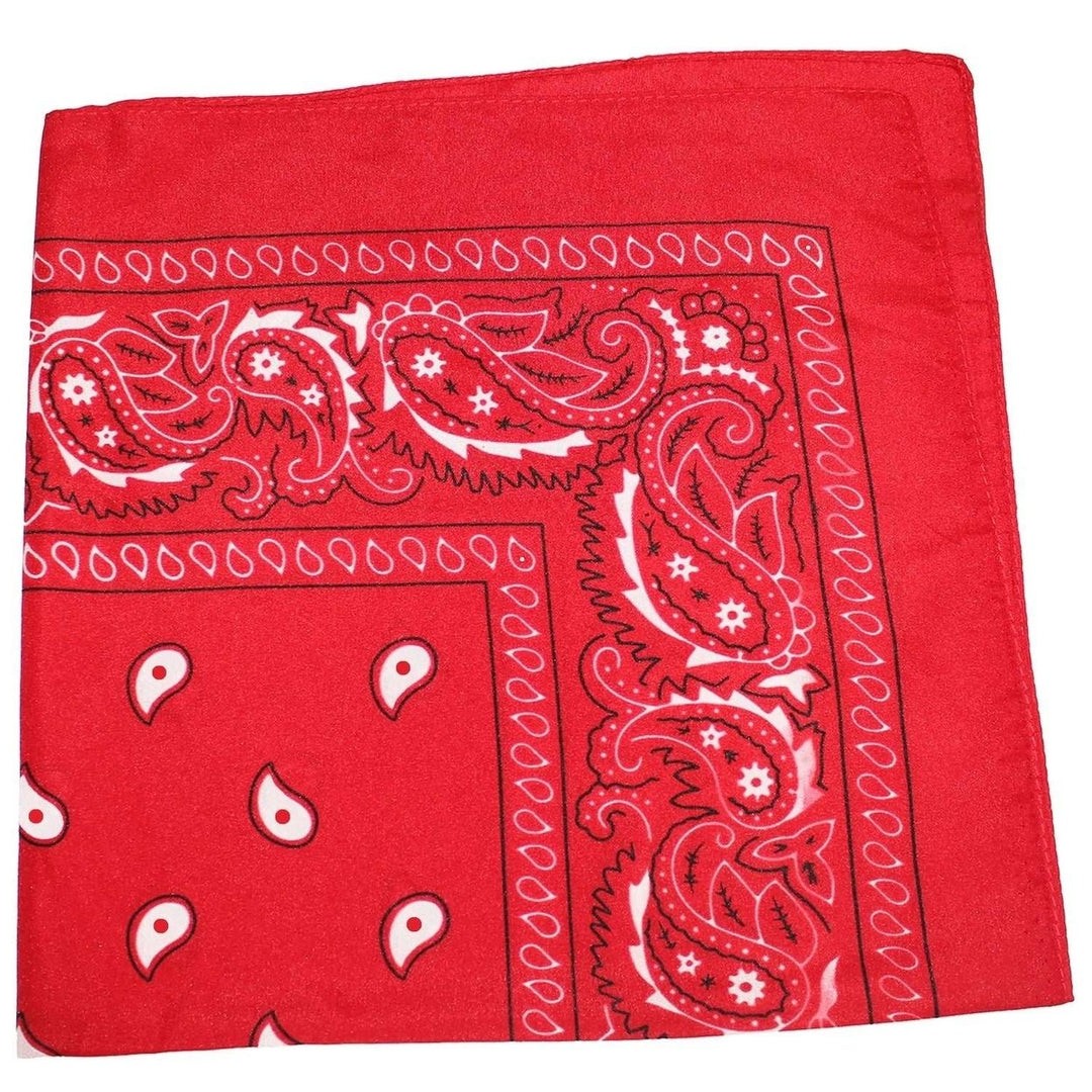 18 Pack 22 Inch Polyester Paisley Bandanas Assorted Colors Lightweight Durable Image 2