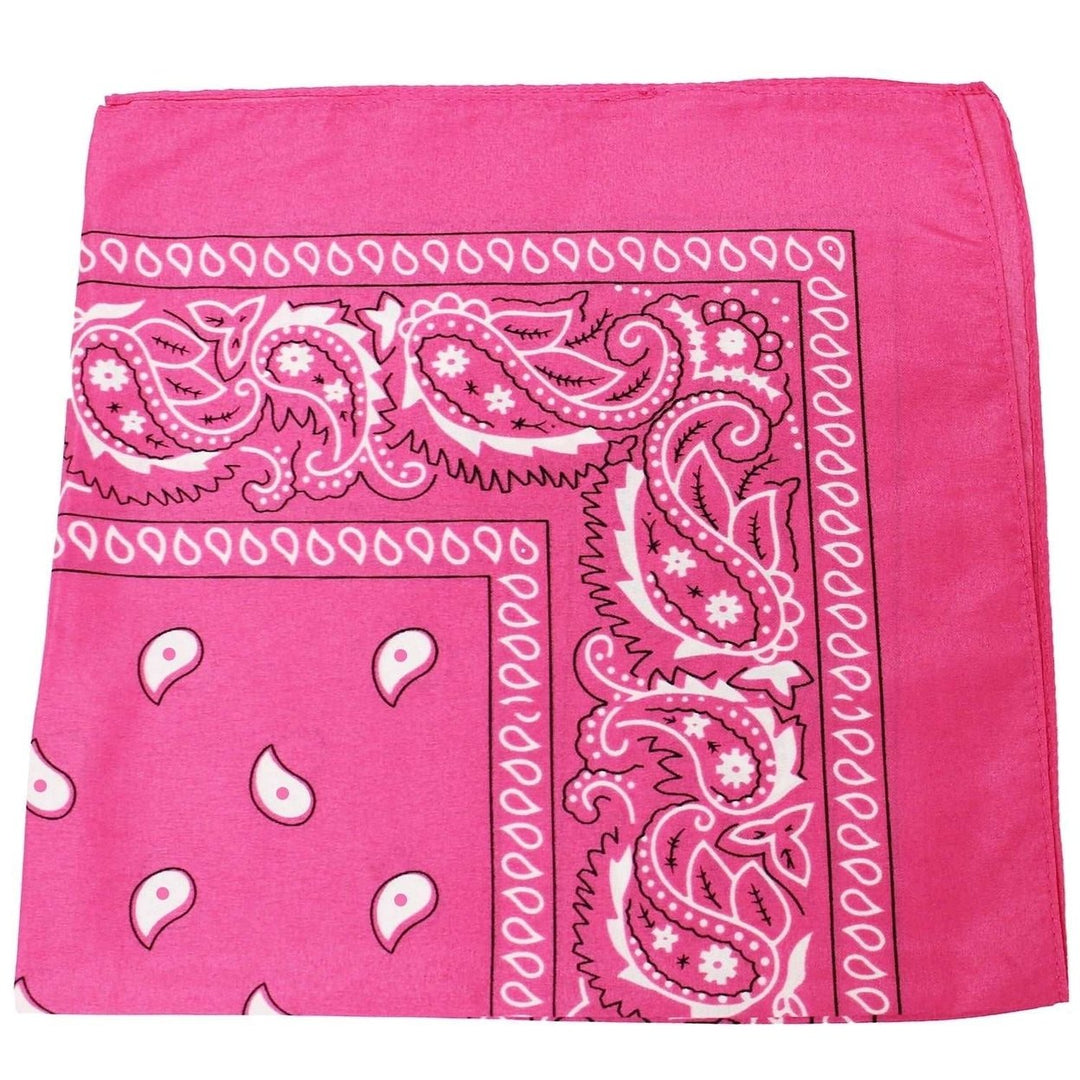 18 Pack 22 Inch Polyester Paisley Bandanas Assorted Colors Lightweight Durable Image 9