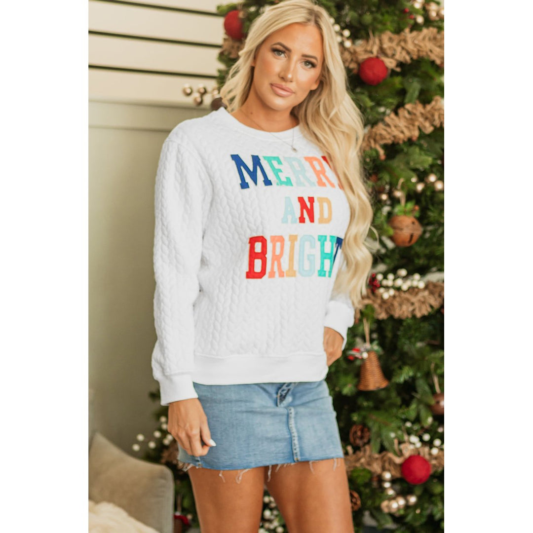 Merry And Bright Knit Pullover Sweatshirt Image 3