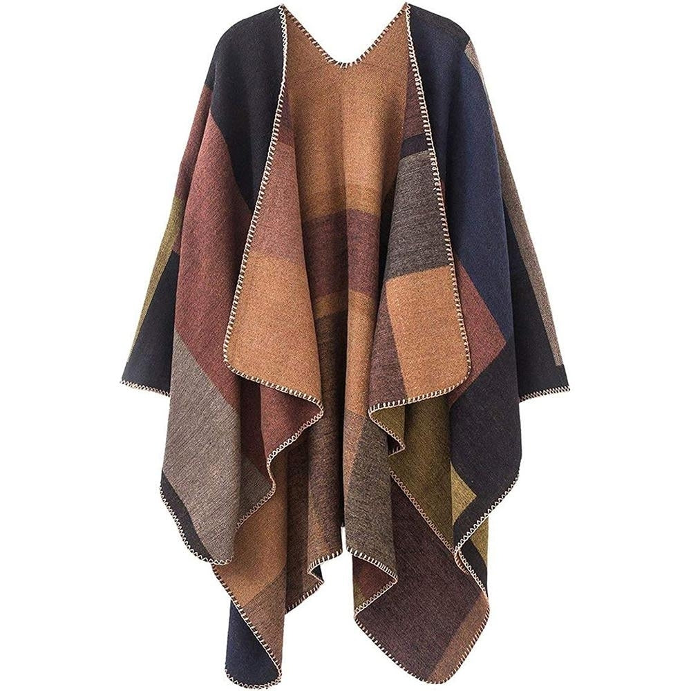 Shawl Wraps Sweater Poncho Cape Coat Christmas Gifts for Women Image 6