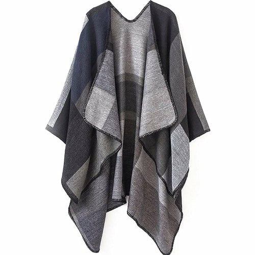 Shawl Wraps Sweater Poncho Cape Coat Christmas Gifts for Women Image 11