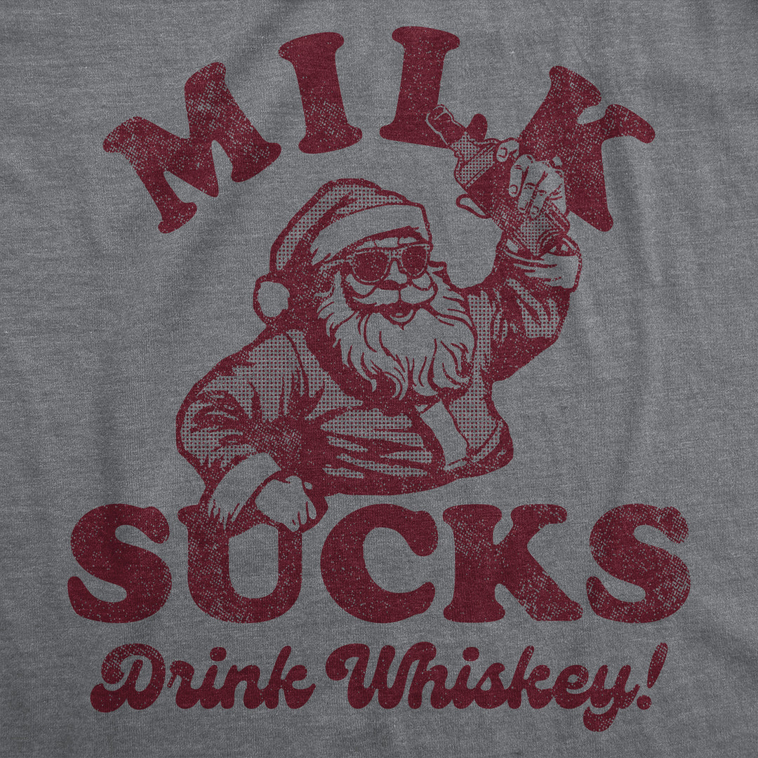 Mens Funny T Shirts Milk Sucks Drink Whiskey Sarcastic Christmas Drinking Tee For Men Image 2