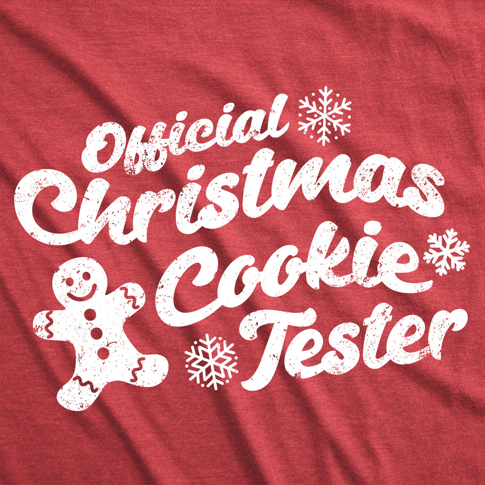 Youth Funny T Shirts Official Christmas Cookie Tester Sarcastic Xmas Graphic Tee For Kids Image 2