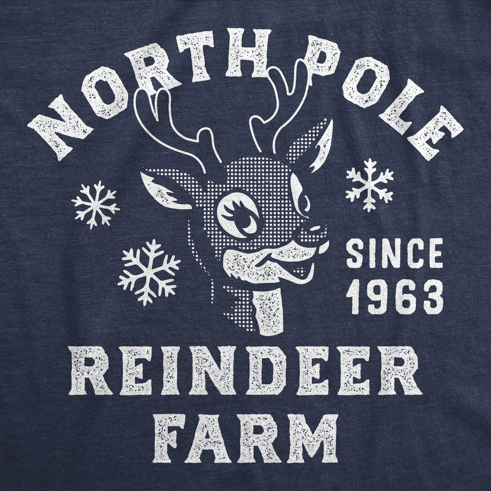 Womens Funny T Shirts North Pole Reindeer Farm Sarcastic Christmas Graphic Novelty Tee For Ladies Image 2