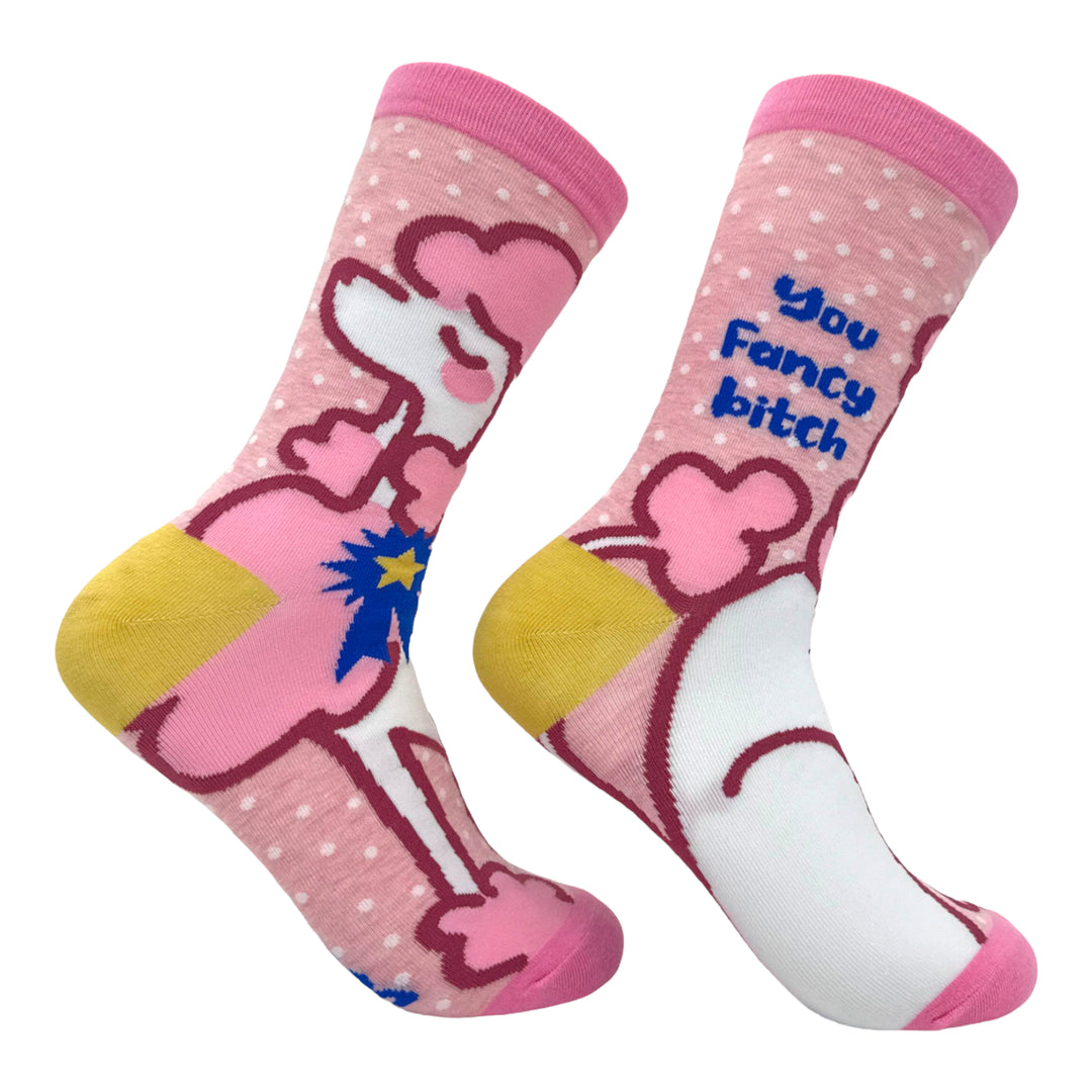 Womens You Fancy Bitch Socks Funny Offensive Fabulous Dog Joke Footwear Image 1