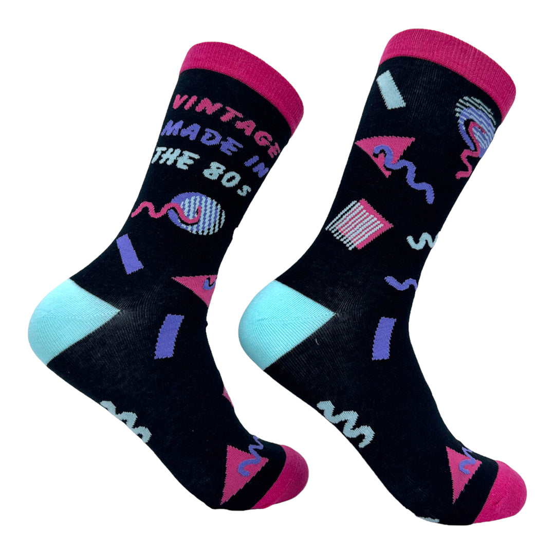 Womens Vintage Made In The 80s Socks Funny Cool Old School Footwear Image 1