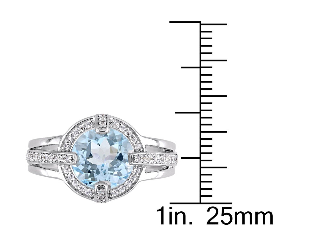 3.78 Carat (ctw) Blue and White Topaz Ring in Sterling Silver Image 3