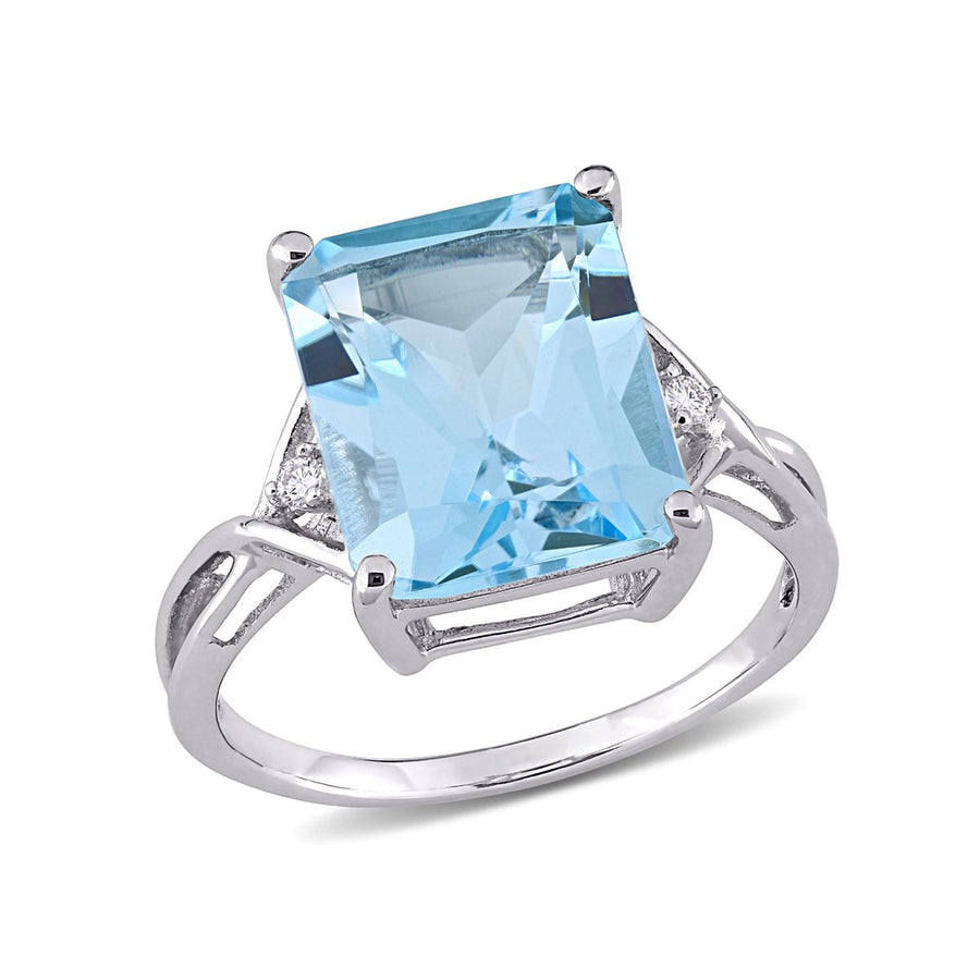 7.45 Carat (ctw) Sky Blue Topaz Ring in Sterling Silver Image 1