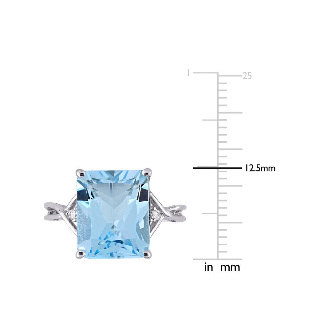 7.45 Carat (ctw) Sky Blue Topaz Ring in Sterling Silver Image 3