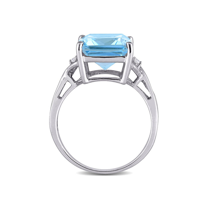 7.45 Carat (ctw) Sky Blue Topaz Ring in Sterling Silver Image 4