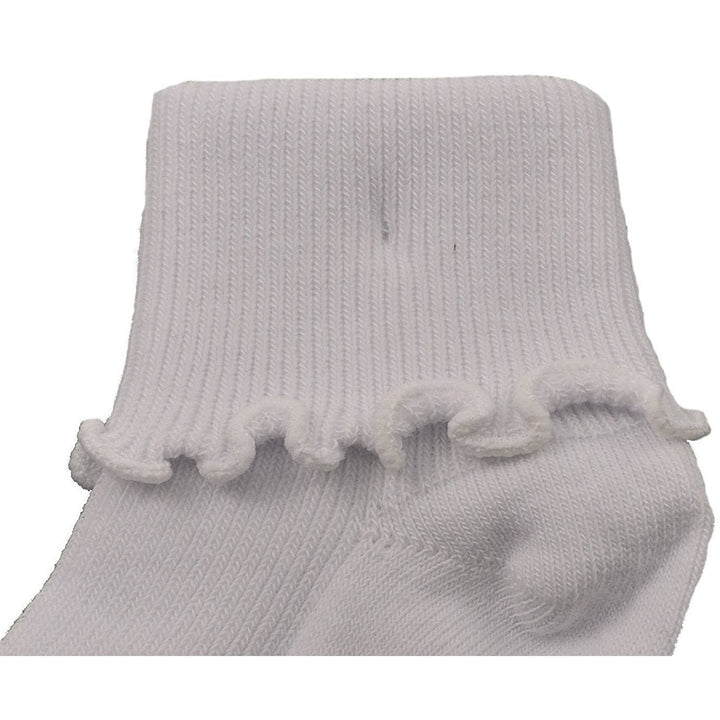 Sierra Socks Girls Cotton Lettuce Ruffle Ripple Edge Turn Cuff Image 3