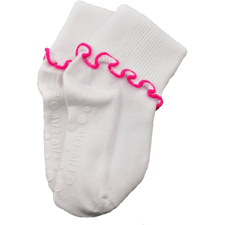 Sierra Socks Girls Cotton Lettuce Ruffle Ripple Edge Turn Cuff Image 4