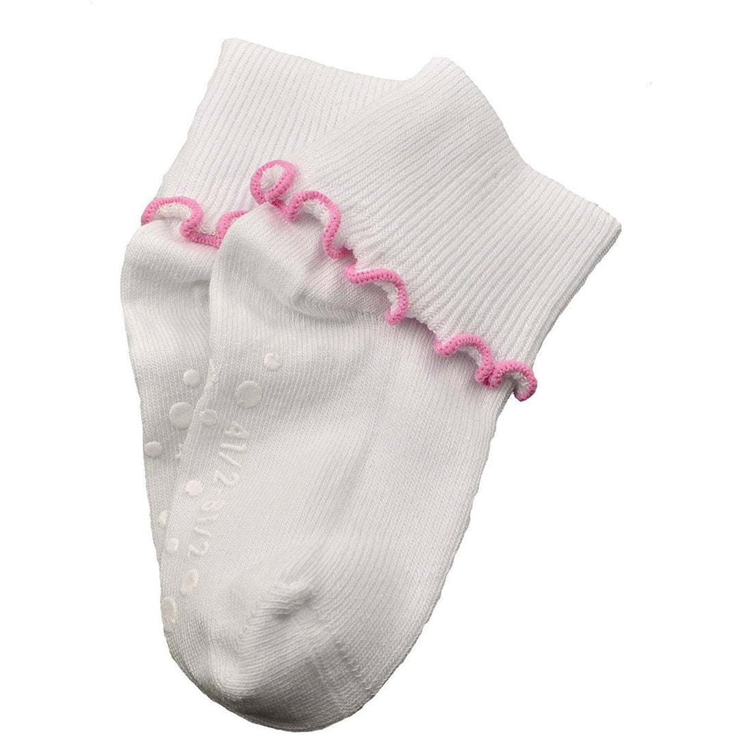 Sierra Socks Girls Cotton Lettuce Ruffle Ripple Edge Turn Cuff Image 6