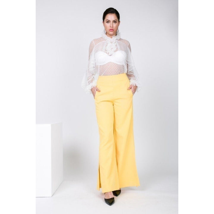 Side Slit Detail Wide Leg Pants Image 1