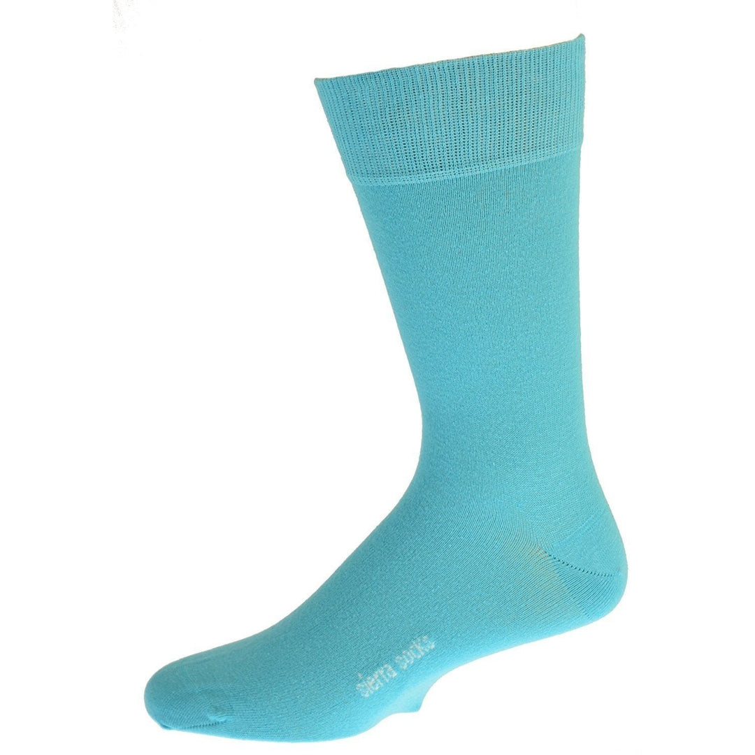 Sierra Socks Mens Crew Cotton Solid Vibrant Colorful Seamless Toe Image 4