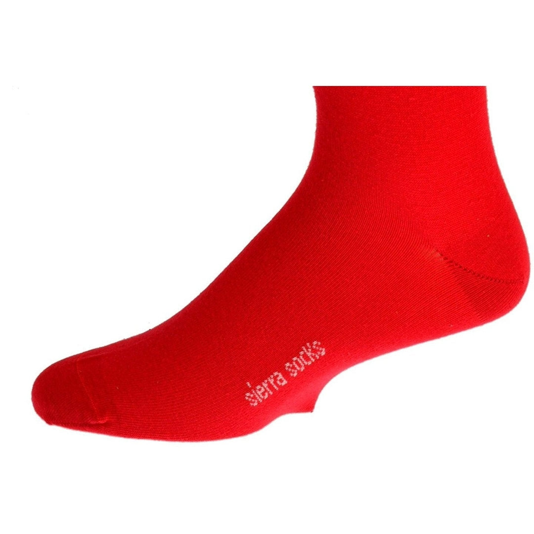 Sierra Socks Mens Crew Cotton Solid Vibrant Colorful Seamless Toe Image 6