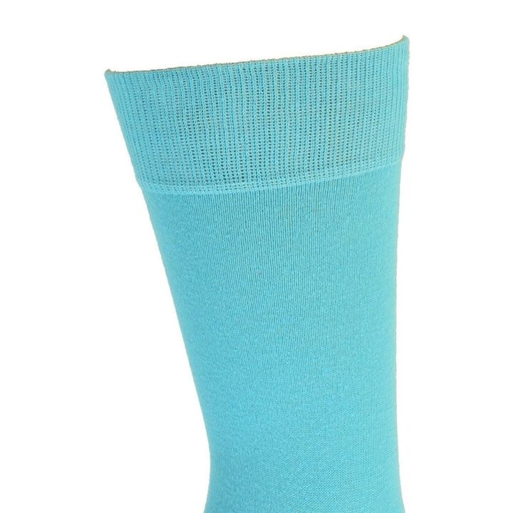 Sierra Socks Mens Crew Cotton Solid Vibrant Colorful Seamless Toe Image 7