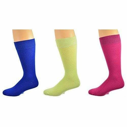 Sierra Socks Mens Crew Cotton Solid Vibrant Colorful Seamless Toe Image 8