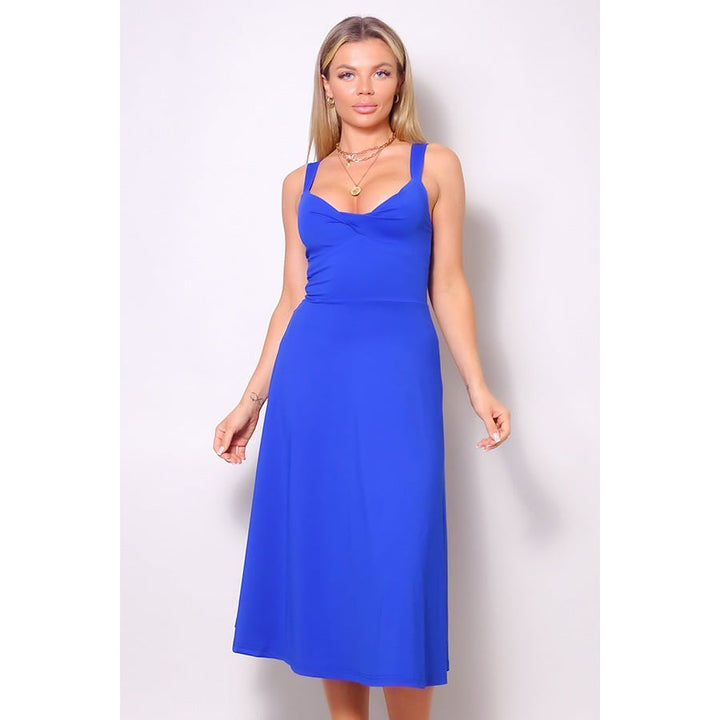 Sleeveless Twist Front A Line Midi Dress Image 1