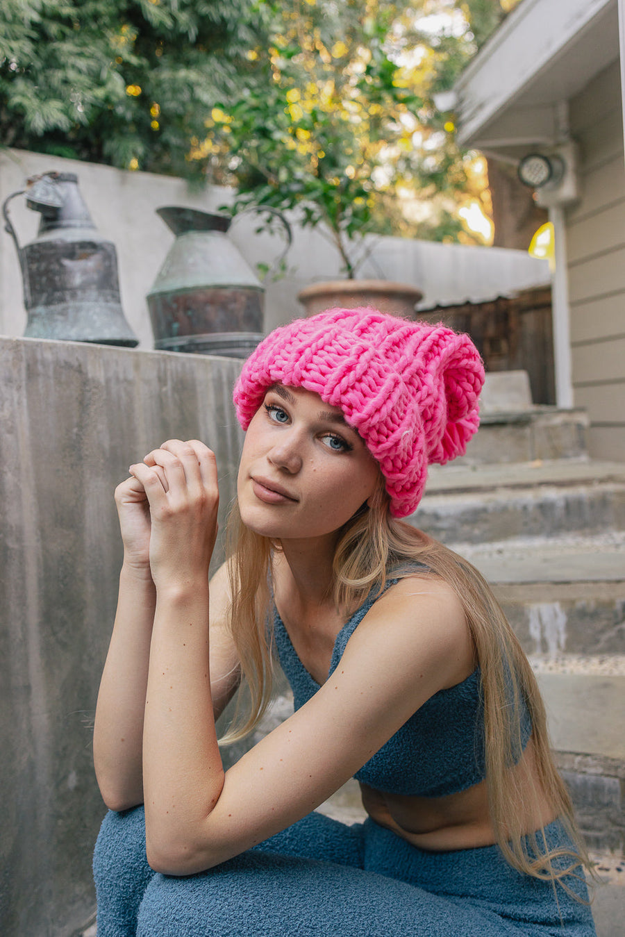 Soft Chunky Cable Knit Beanie Image 1