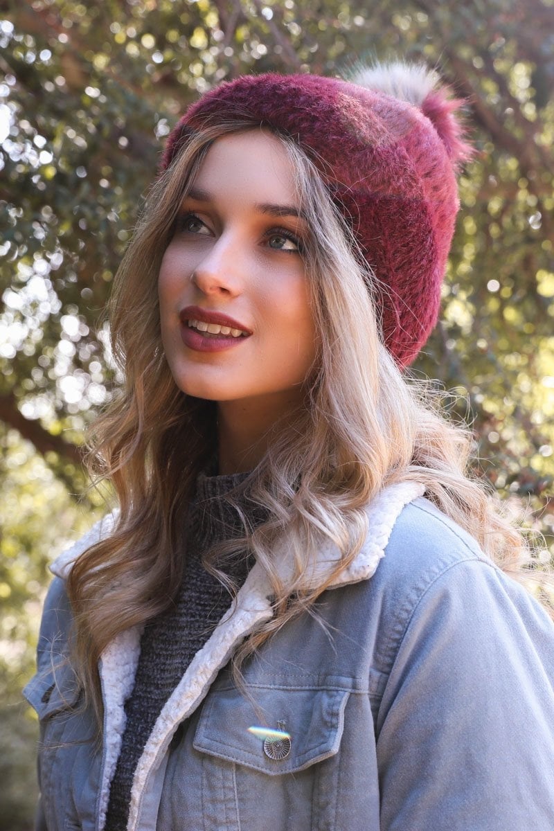 Soft Mohair Pom Beanie Image 4