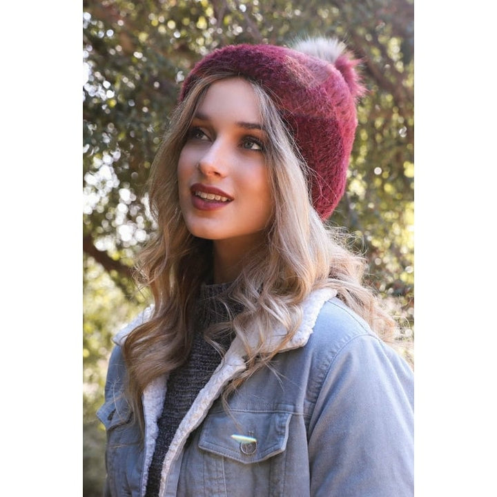 Soft Mohair Pom Beanie Image 7