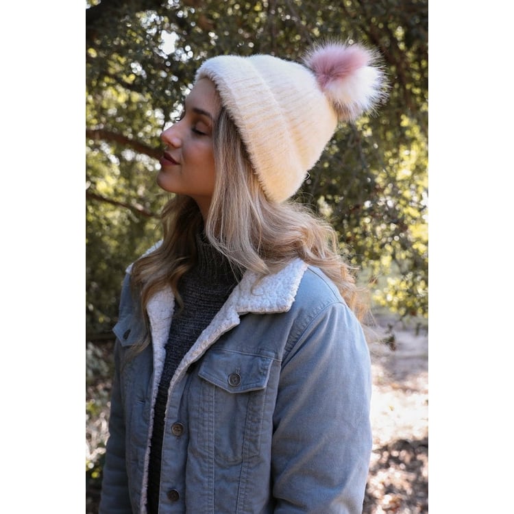 Soft Mohair Pom Beanie Image 10