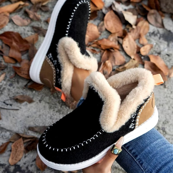 2024 Womens Winter Boots - faux-Lined Warm Ankle Snow Boots Casual Winter Footwear Image 4