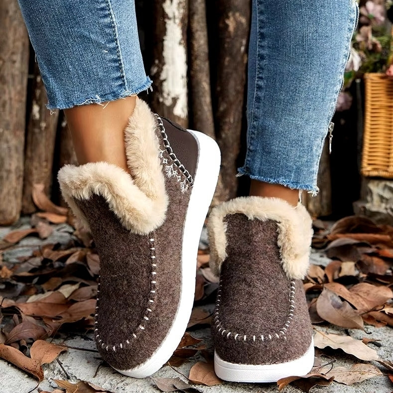 2024 Womens Winter Boots - faux-Lined Warm Ankle Snow Boots Casual Winter Footwear Image 12