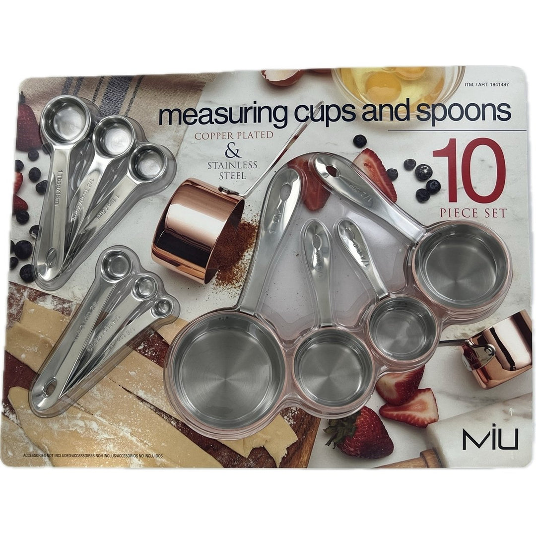 MIU Copper Plated and Stainless Steel Measuring Cups and Spoons 10 Piece Set Image 3