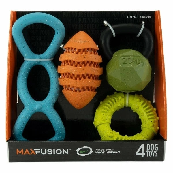 Max Fusion Dog Toys Made with Nike Grind 4 Pack Image 1