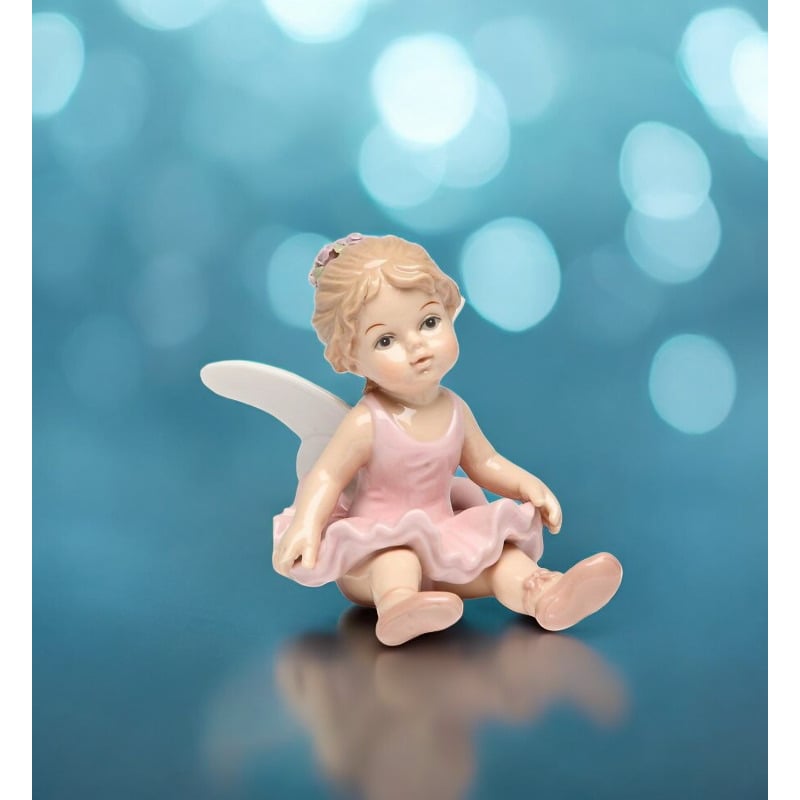 Ceramic Ballerina Girl in Pink Sitting Down Figurine Ballet Dancer Gift , Image 2