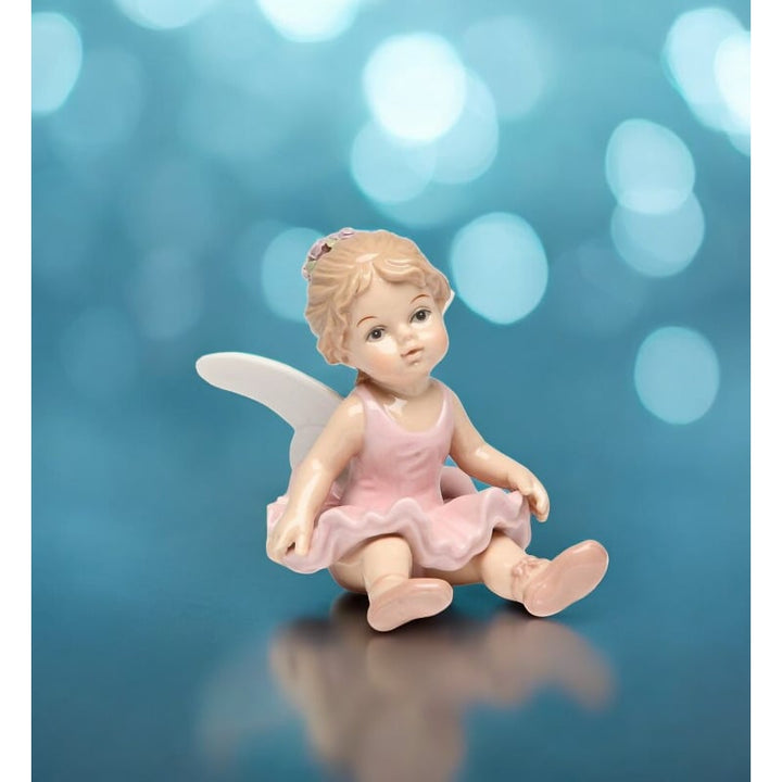 Ceramic Ballerina Girl in Pink Sitting Down Figurine Ballet Dancer Gift , Image 2