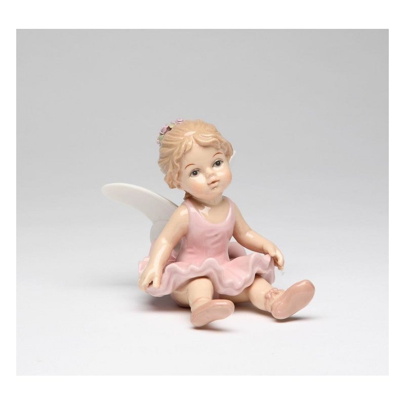 Ceramic Ballerina Girl in Pink Sitting Down Figurine Ballet Dancer Gift , Image 3