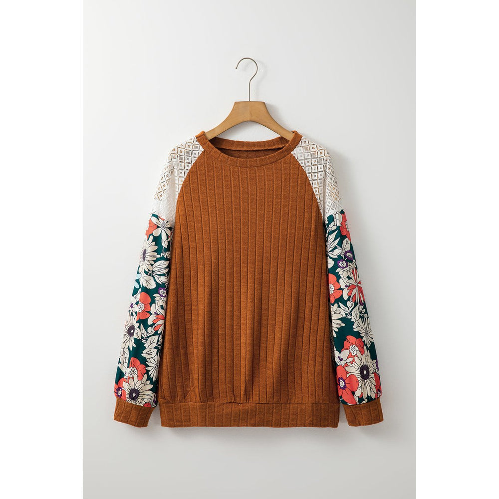 Bailey Patchwork Long Sleeve Ribbed Blouse Image 2