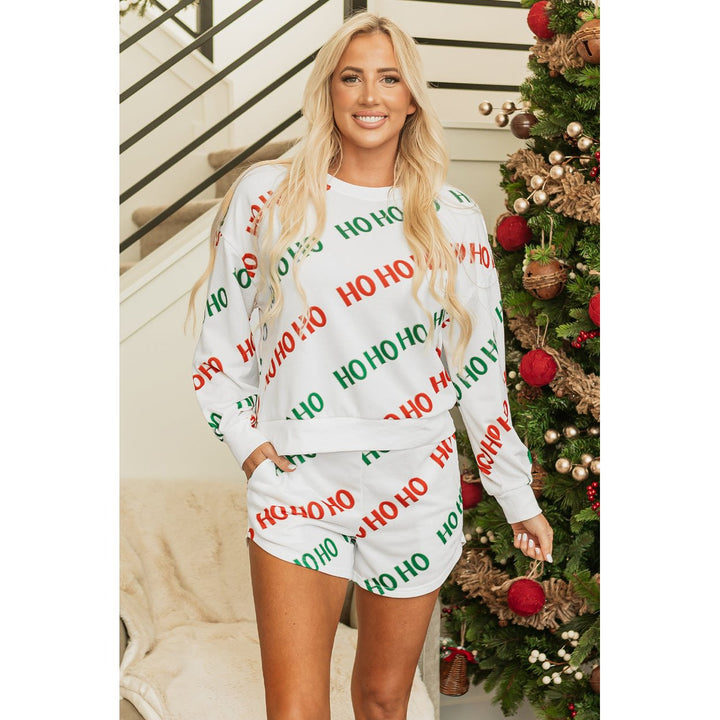 Christmas HOHOHO Pullover and Casual Shorts Set Image 1