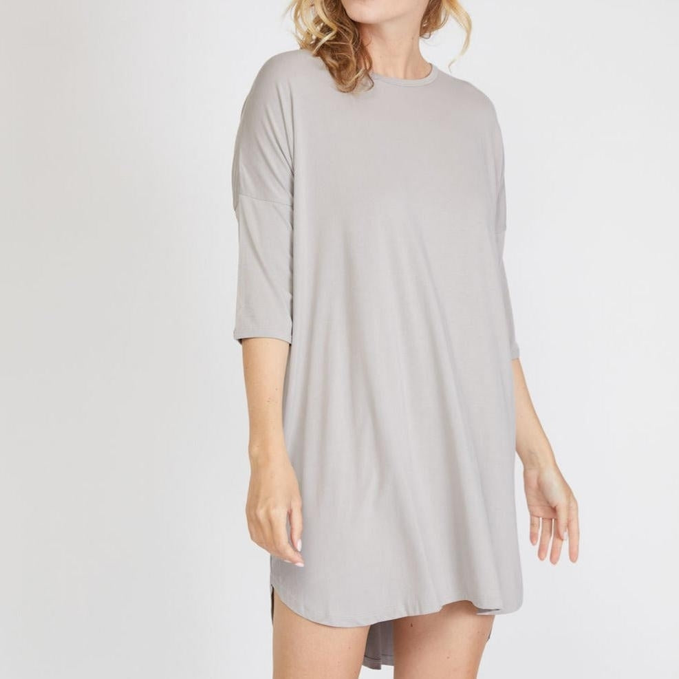 Elegant Bamboo 3/4 Sleeve Nightshirt Image 1