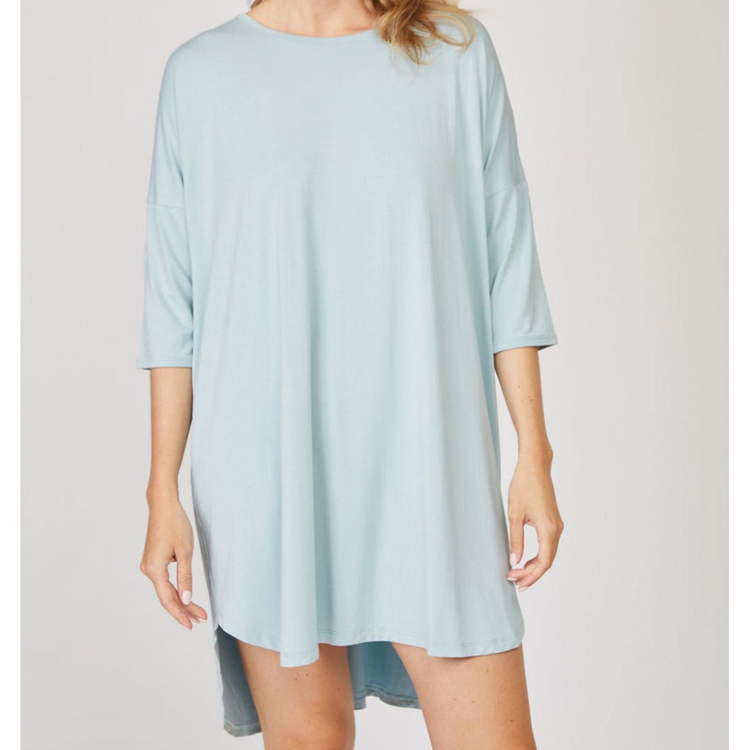 Elegant Bamboo 3/4 Sleeve Nightshirt Image 3