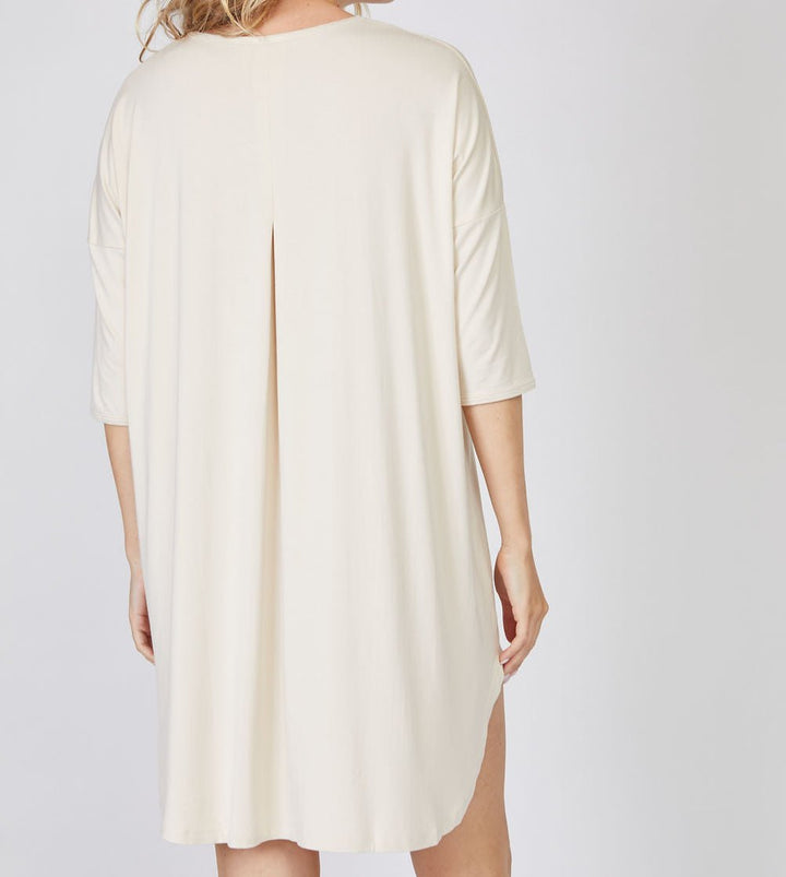 Elegant Bamboo 3/4 Sleeve Nightshirt Image 4