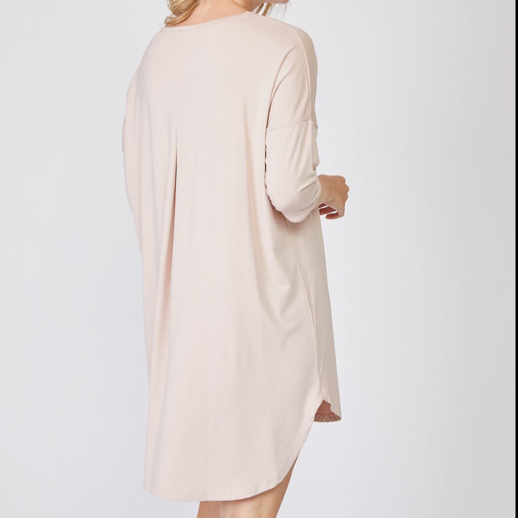 Elegant Bamboo 3/4 Sleeve Nightshirt Image 4