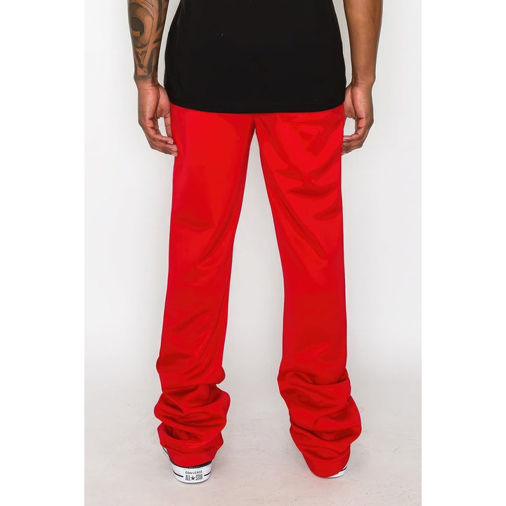 Solid Flare Stacked Track Pants Image 3