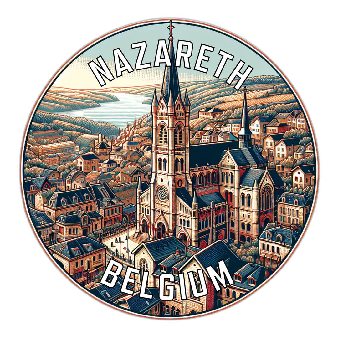 Nazareth Belgium Souvenir Die Cut Flat Magnet Image 1