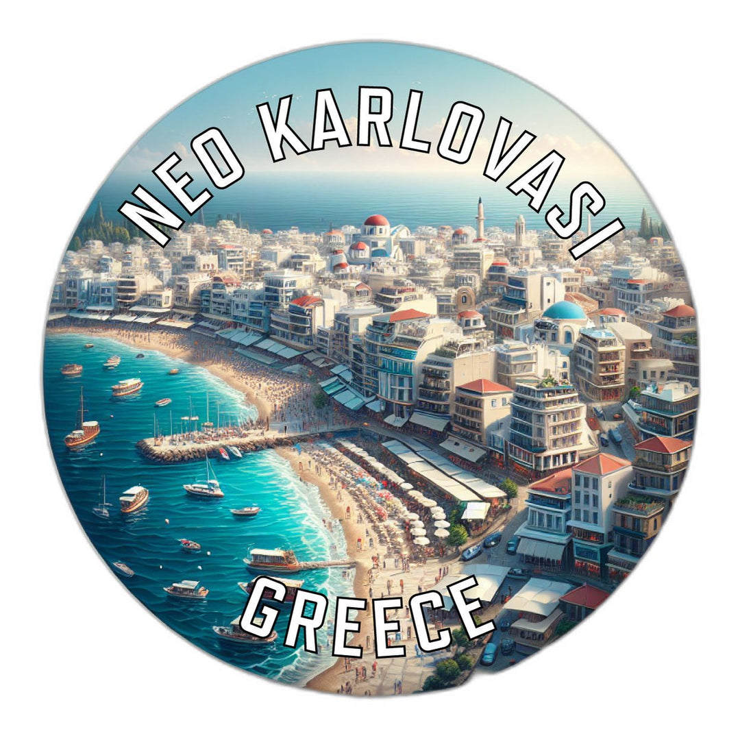 Neo Karlovasi Greece Souvenir Die Cut Flat Magnet Image 1