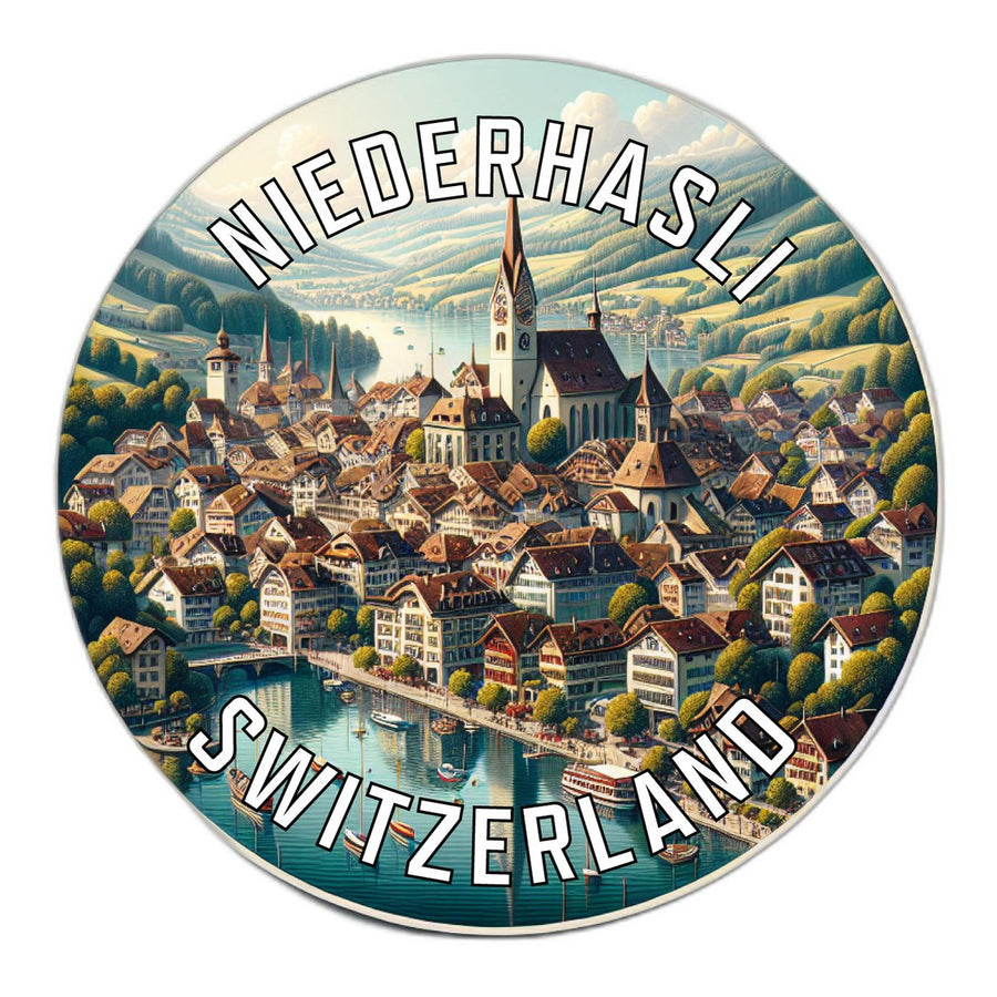 Niederhasli Switzerland Souvenir Die Cut Flat Magnet Image 1