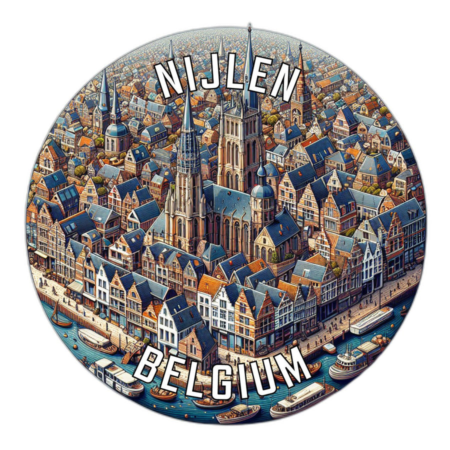 Nijlen Belgium Souvenir Die Cut Flat Magnet Image 1