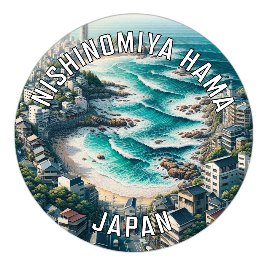 Nishinomiya hama Japan Souvenir Die Cut Flat Magnet Image 1