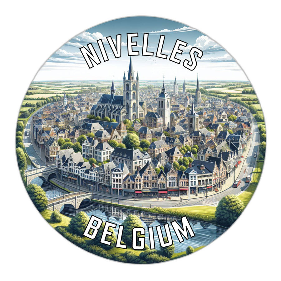 Nivelles Belgium Souvenir Die Cut Flat Magnet Image 1