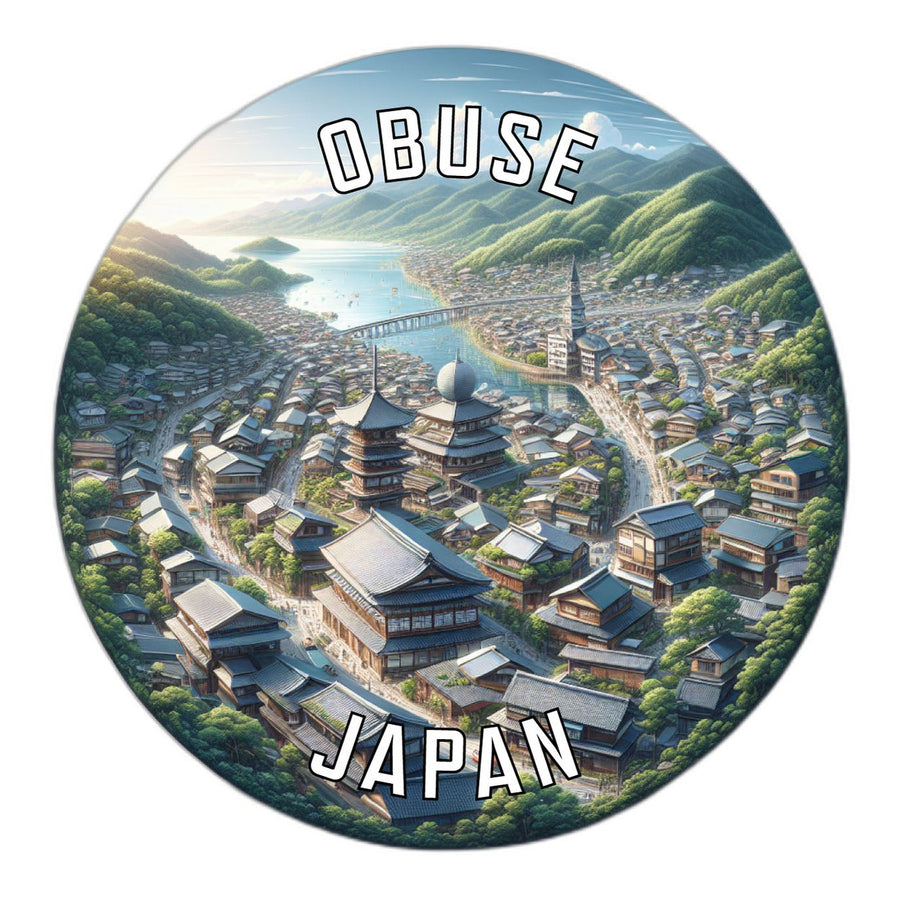 Obuse Japan Souvenir Die Cut Flat Magnet Image 1