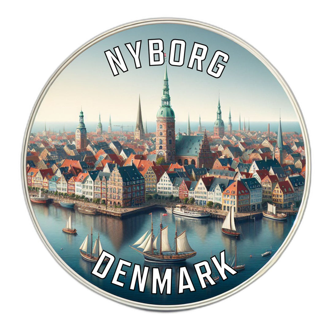 Nyborg Denmark Souvenir Die Cut Flat Magnet Image 1